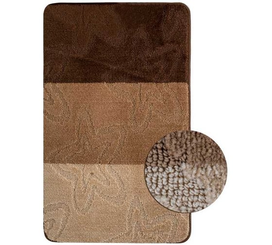 Изображение товара Коврик в ванную САНАКС SILVER одинарный, коричневый, 60х100 см, полиэстер 00214