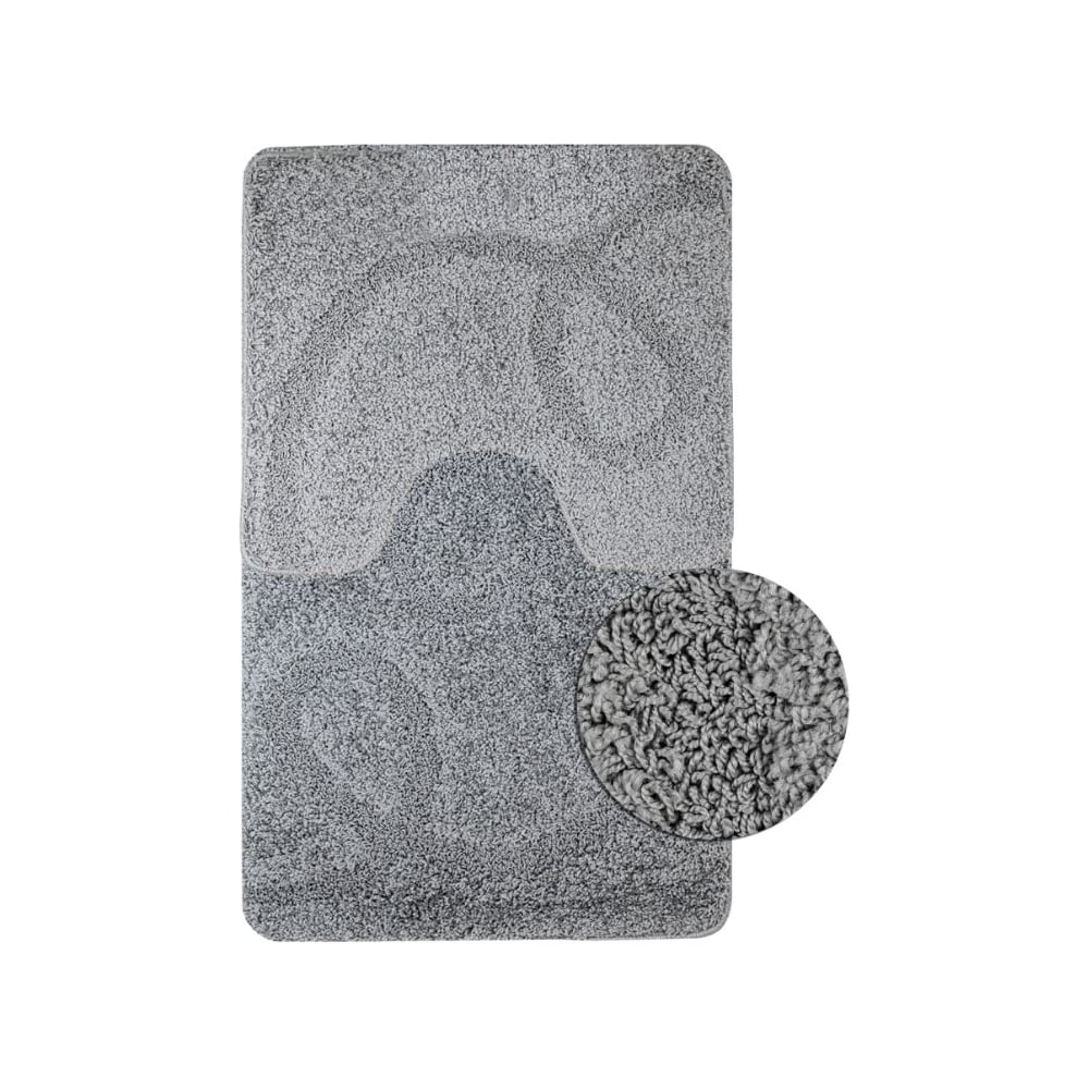 Изображение товара Коврик в ванную САНАКС SHAGGY двойной серый 60х100 см