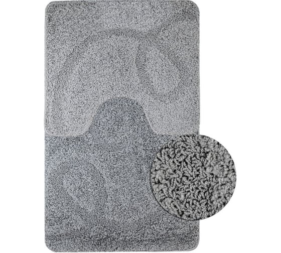 Изображение товара Коврик в ванную САНАКС SHAGGY, 103 двойной, серый, 60х100 + 50х60 см, полиэстер 00167