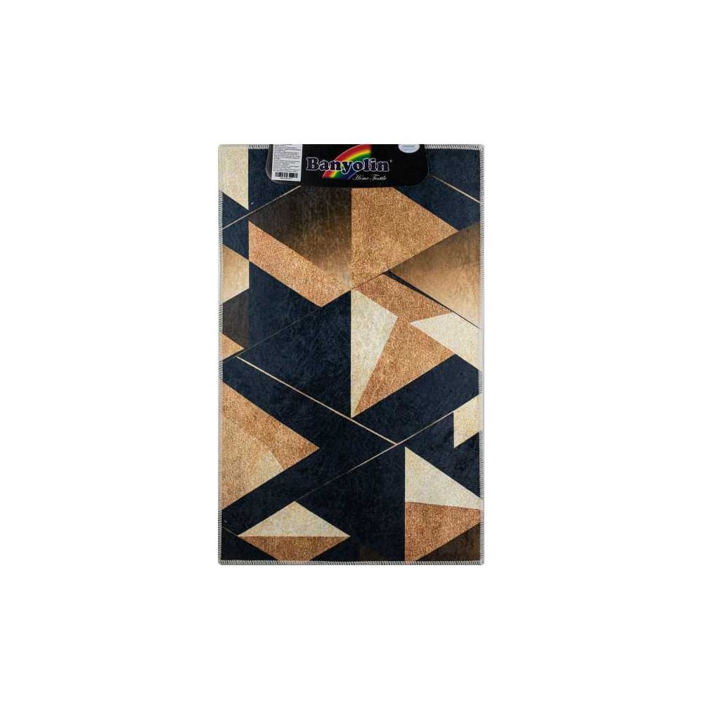 Изображение товара Дизайнерский коврик для ванной комнаты САНАКС 550х900 золотые треуголки