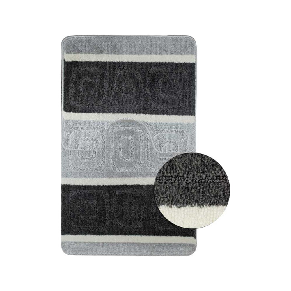 Изображение товара Коврик в ванную САНАКС SILVER двойной черный 60х100 + 50х60 см полиэстер