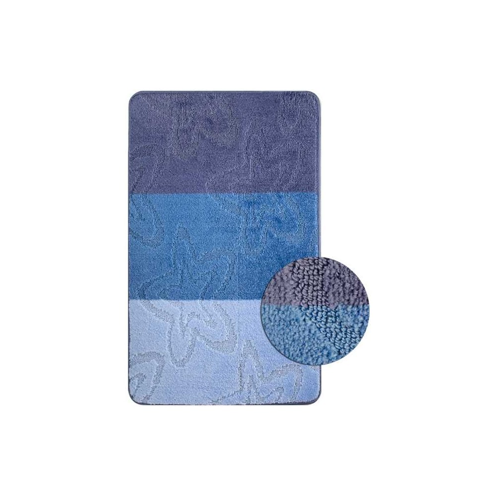 Изображение товара Коврик в ванную SILVER голубой 60х100 см полиэстер противоскользящий