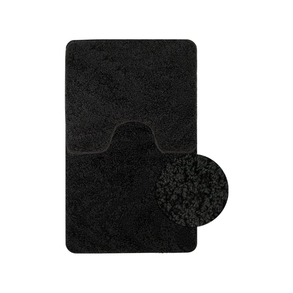 Изображение товара Коврик в ванной Санакс Shaggy двойной черный 60х100 + 50х60 см набор