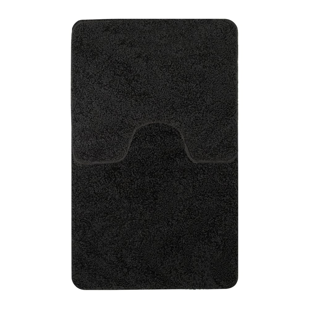 Изображение товара Коврик в ванной Санакс Shaggy двойной черный 60х100 + 50х60 см набор