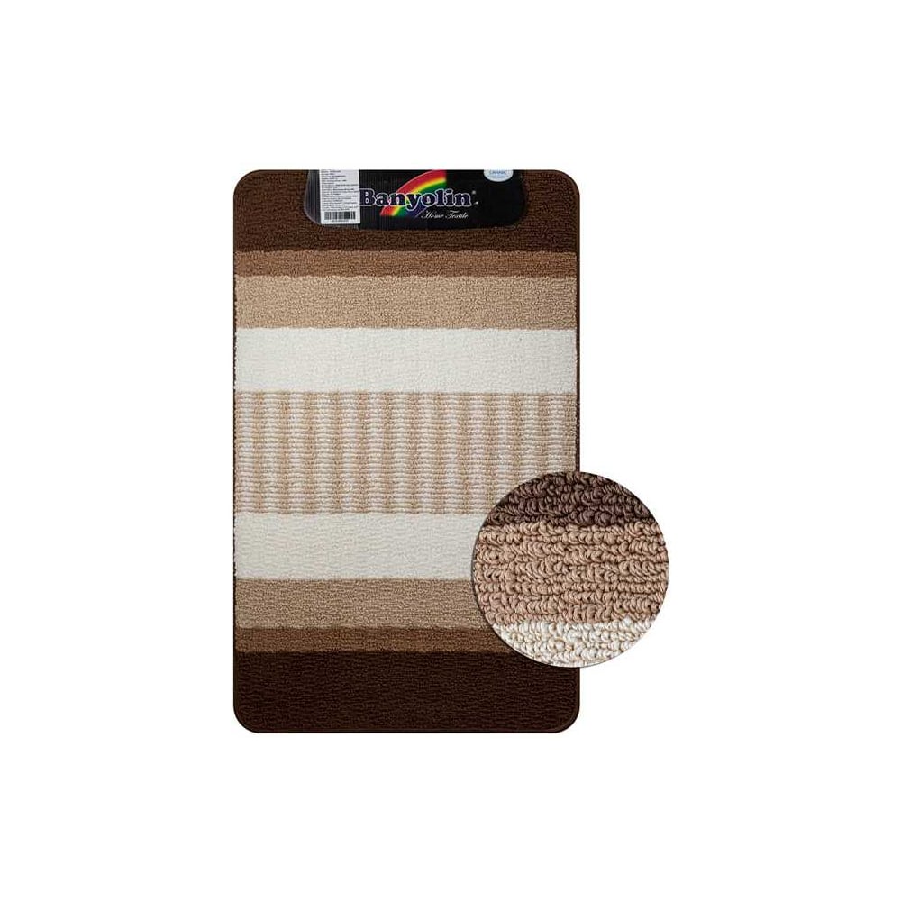 Изображение товара Коврик в ванную комнату САНАКС STARLOOP коричневый 550х900 мм полиэстер латекс