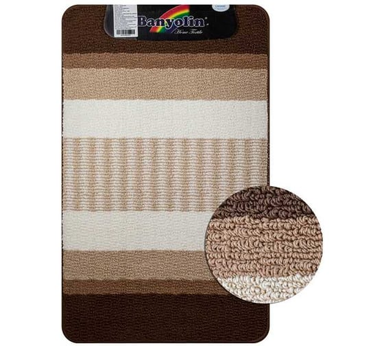 Изображение товара Коврик в ванную САНАКС STARLOOP, одинарный, коричневый, 550х900 мм, полиэстер 00813
