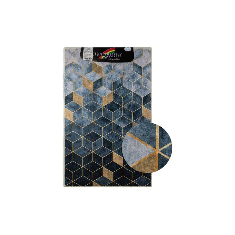 Изображение товара Дизайнерский коврик САНАКС серые кубы 550х900 мм для ванной