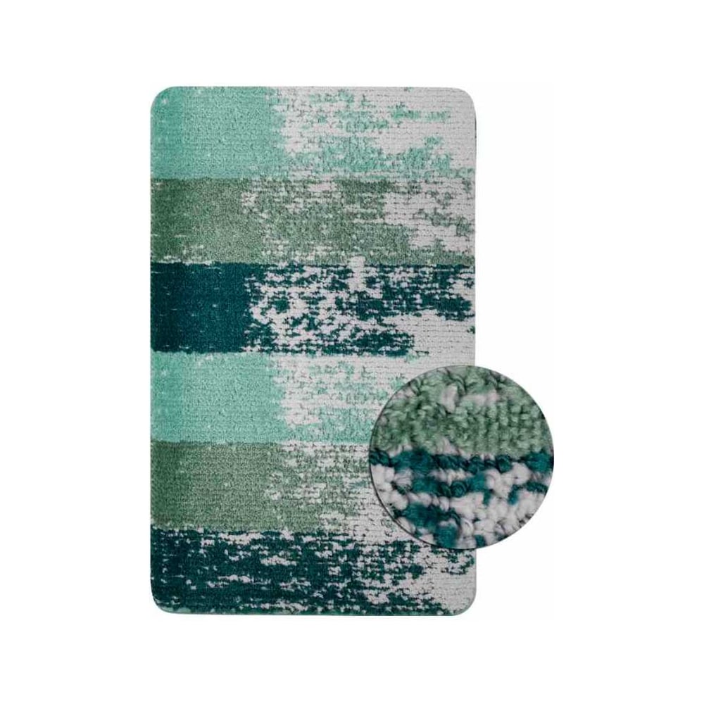 Изображение товара Коврик в ванную САНАКС SILVER бирюзовый 50х80 см противоскользящий полиэстер