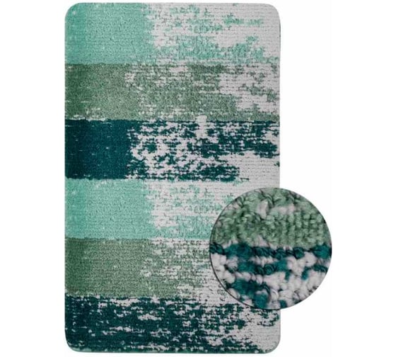 Изображение товара Коврик в ванную СИЛЬВЕР одинарный, бирюзовый, ЗЕБРА, 50х80 см, 100% полиэстер Санакс 02218