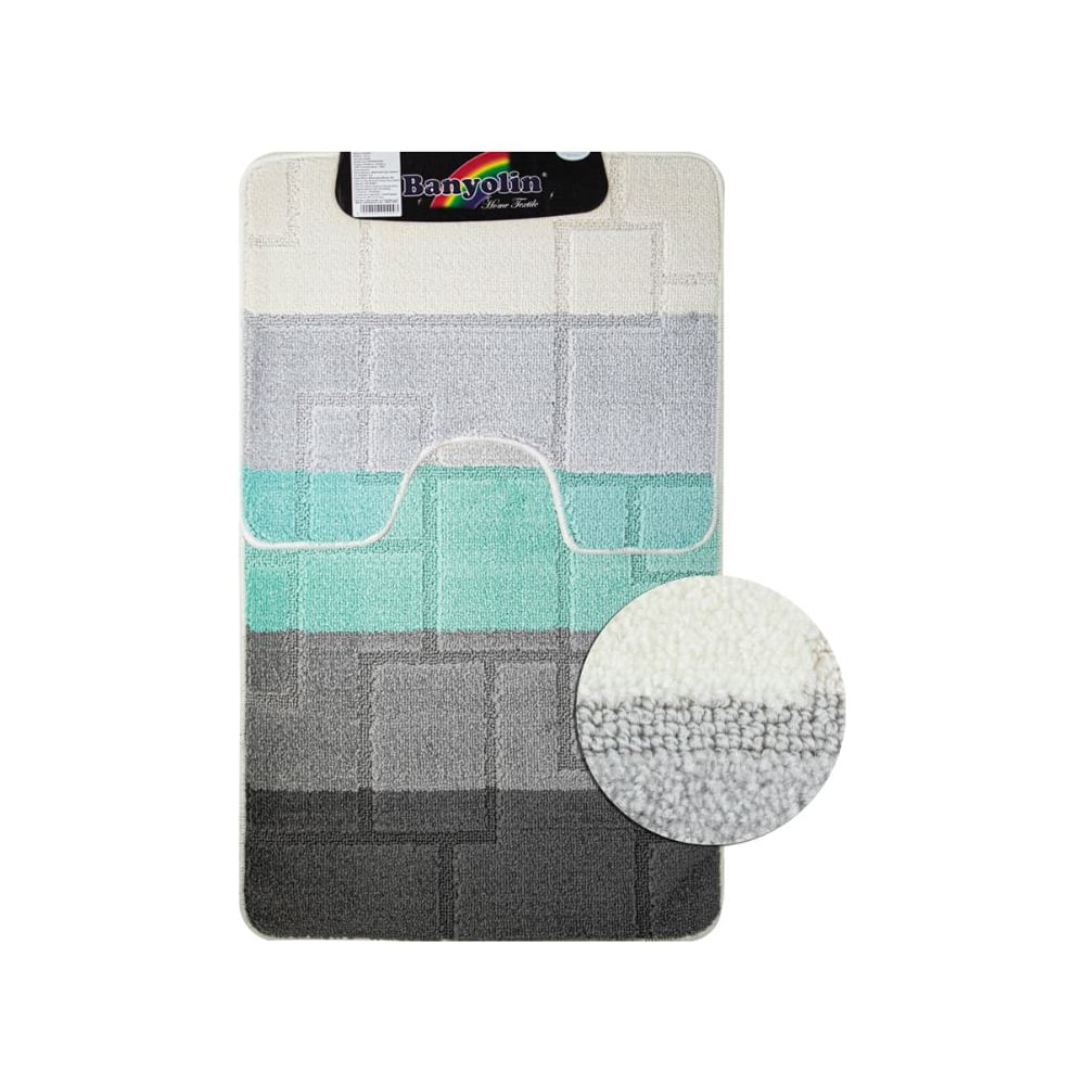 Изображение товара Коврик в ванную САНАКС SILVER 71 двойной антрацит 60х100 + 50х60 см