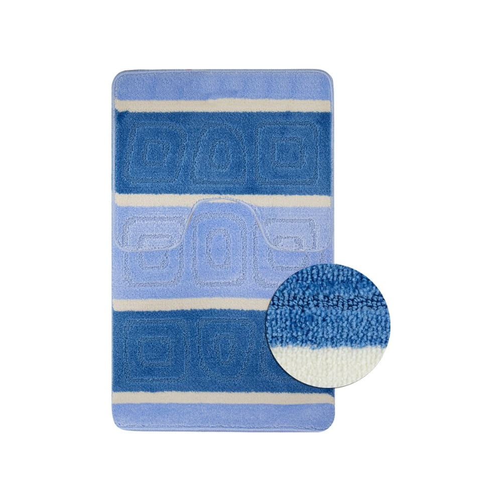 Изображение товара Коврик в ванную САНАКС SILVER двойной голубой 60х100 и 50х60 см набор