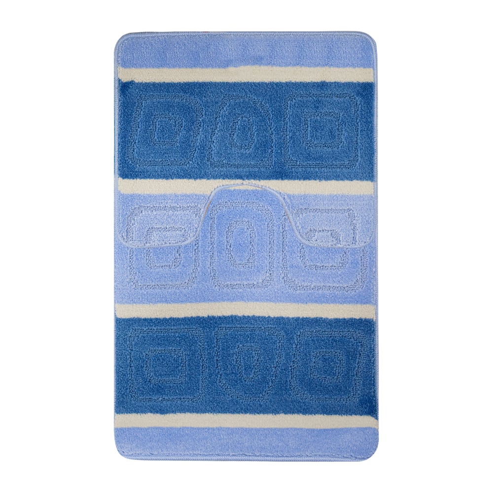 Изображение товара Коврик в ванную САНАКС SILVER двойной голубой 60х100 и 50х60 см набор