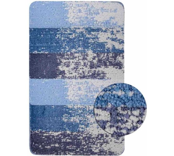 Изображение товара Коврик в ванную САНАКС SILVER одинарный, синяя зебра, 50х80 см, полиэстер 02216