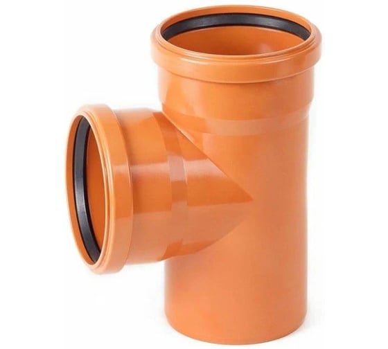 Изображение товара Тройник ПВХ рыжий канализационный ViEiR Ф110x50x90, для наружной канализации ТРК НК 110/50/87,5