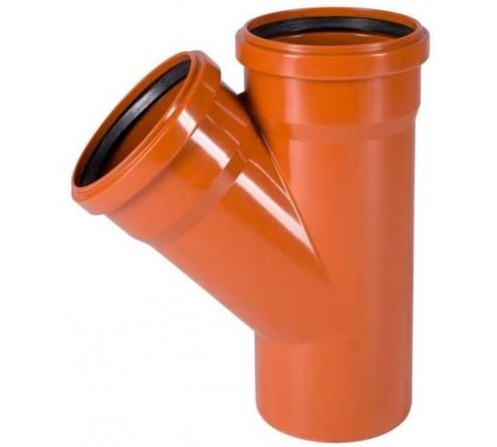 Изображение товара Тройник ПВХ рыжий канализационный ViEiR Ф110x50x45, для наружной канализации ТРК НК 110/50/45