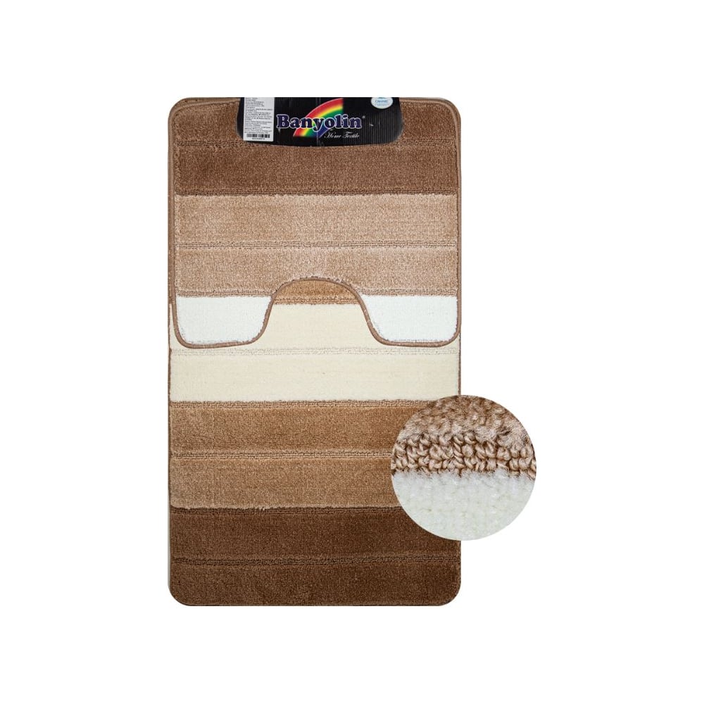 Изображение товара Коврик в ванную САНАКС SILVER двойной коричневый 60х100 + 50х60 см