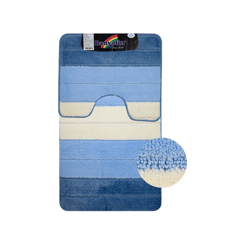 Изображение товара Коврик в ванную САНАКС SILVER двойной, синий, 60х100 см