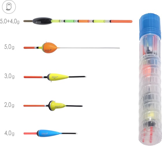 Изображение товара Поплавки Salmo БЕРИ И ЛОВИ в тубусе, 5 шт. 9600GOFISHING-SET