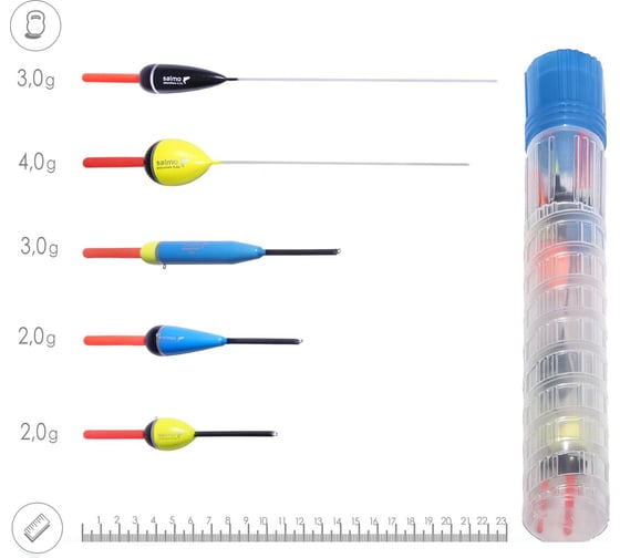 Изображение товара Поплавки Salmo ДЕНЬ/НОЧЬ в тубусе, 5 шт. 9600NIGHT-SET