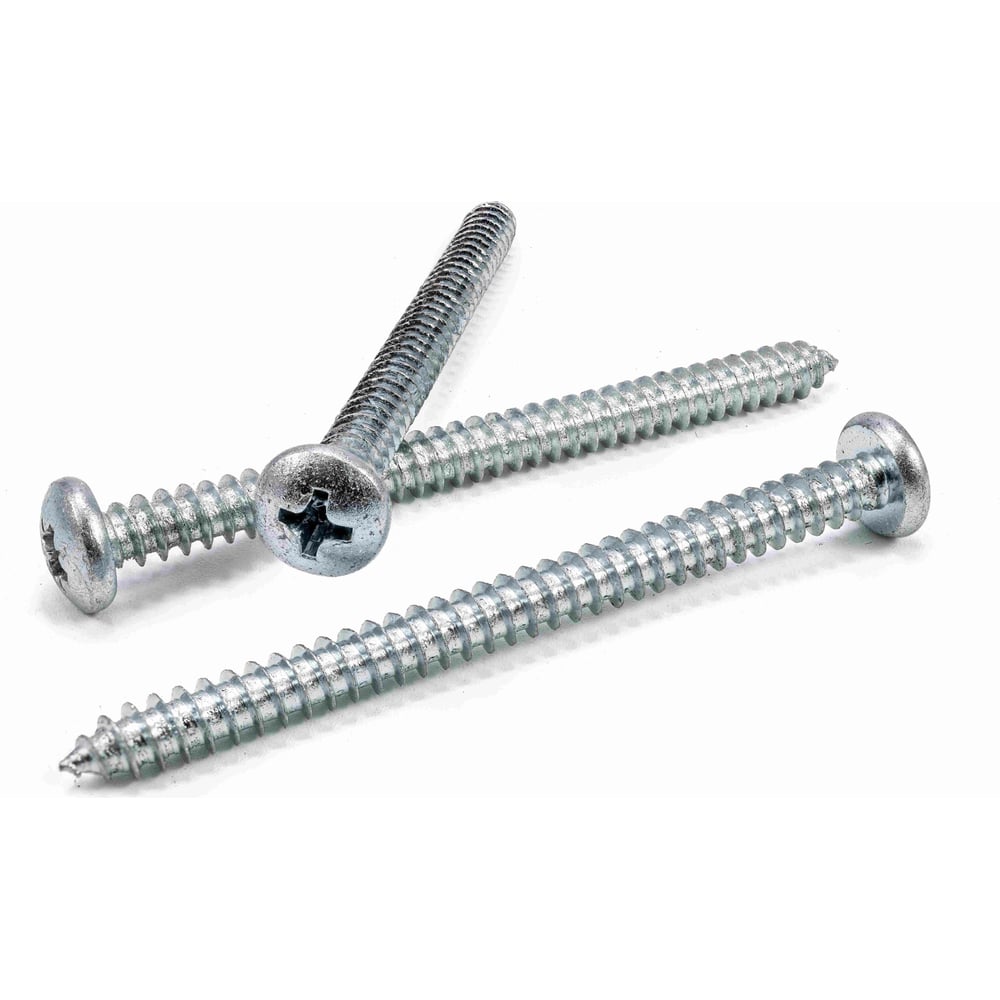 Изображение товара Саморез Квадра DIN 7981 4.8x60 цинк 100 шт острый шлиц PH2 полусфера