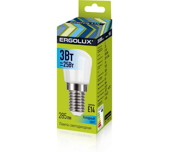 Изображение товара Светодиодная лампа Ergolux LED-T26-3W-E14-4К Т26 3Вт Е14 4500К 220-240В 14542