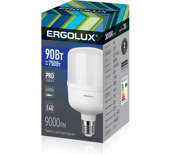 Изображение товара Светодиодная лампа Ergolux LED-HW-90W-E40-6K серия PRO 90Вт E40 6500К 150-260В 14332
