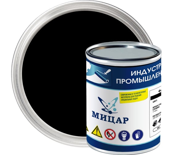 Изображение товара Краска фасадная Мицар АК-124 0,8 кг черный УТ000015446