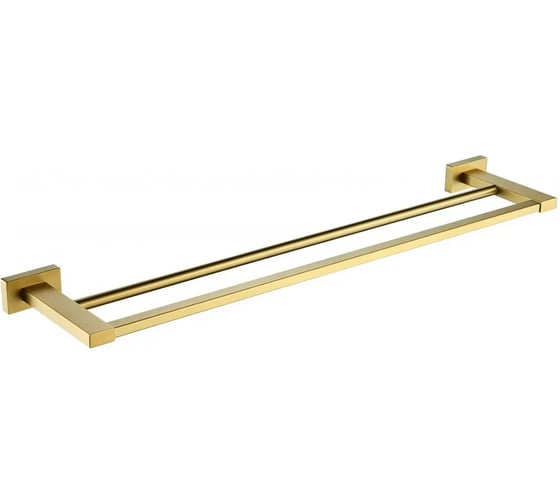 Изображение товара Полотенцедержатель двойной настенный ViEir нержавеющая сталь, матовое золото, для ванной комнаты, V5018-S