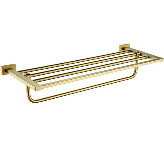 Изображение товара Полотенцедержатель двойной настенный ViEir нержавеющая сталь, матовое золото, для ванной комнаты, V5019-S