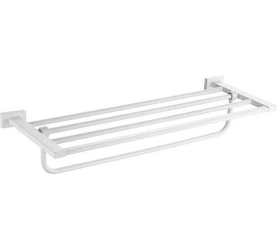 Изображение товара Полотенцедержатель двойной настенный ViEir нержавеющая сталь, белый, для ванной комнаты, V5019-F