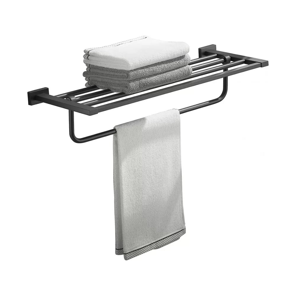 Изображение товара Полотенцедержатель двойной настенный ViEir нержавеющая сталь V5019-C черный для ванной