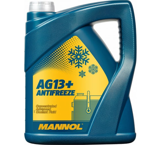 Изображение товара Концентрат охлаждающей жидкости MANNOL ANTIFREEZE ADVANCED AG13+ желтый, 5 л 41145