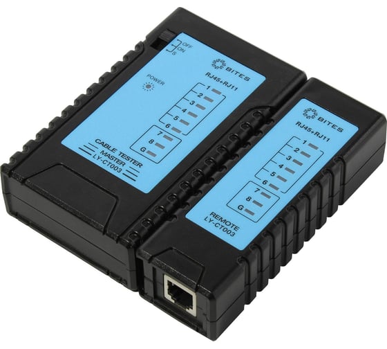 Изображение товара Сетевой тестер кабеля 5Bites UTP/FTP/STP RJ45, TEL RJ11/12  LY-CT003