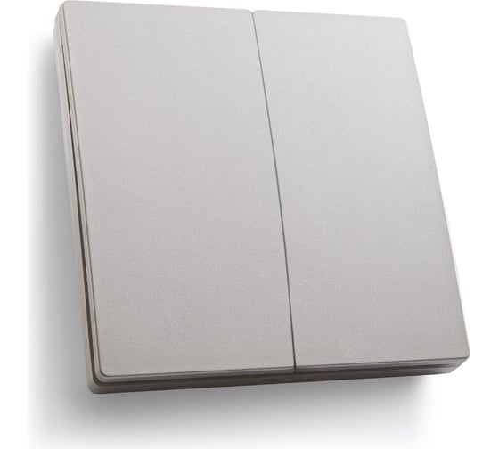 Изображение товара Двухклавишный беспроводной выключатель-кнопка FERON TM82 230V, 500W, серебро 41720