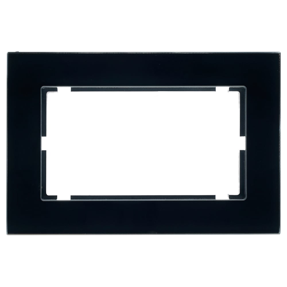 Изображение товара Горизонтальная 2-местная рамка STEKKER серии Катрин черного цвета