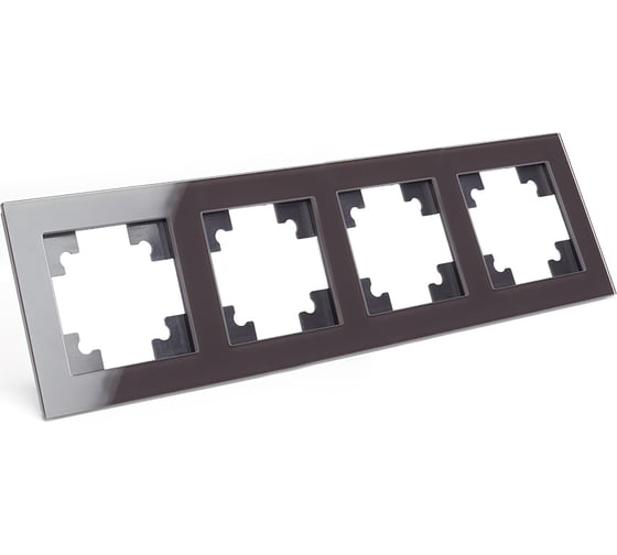 Изображение товара Горизонтальная 4-местная рамка STEKKER серия Катрин, стеклянная, GFR00-7004-04, шоколад 39538