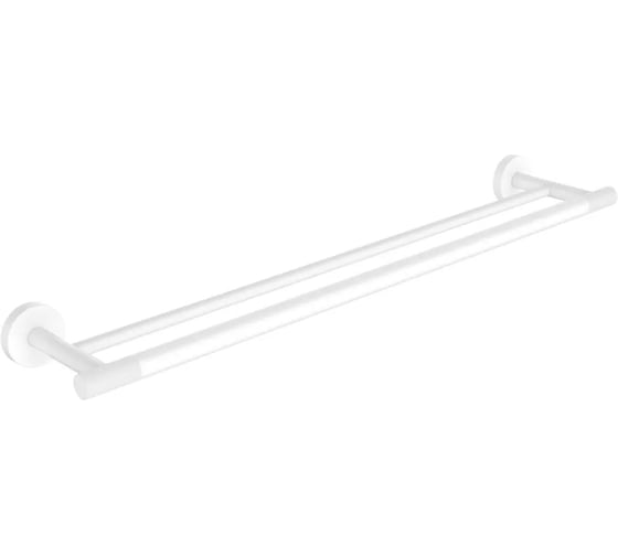 Изображение товара Полотенцедержатель двойной настенный ViEir нержавеющая сталь, цвет белый, V5518-F