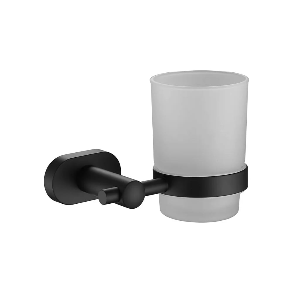 Изображение товара Стакан настенный VIEIR для ванной комнаты черный держатель стекло металл V5105-C
