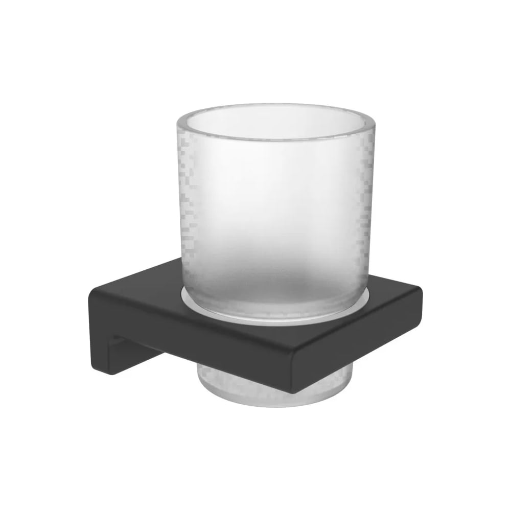 Изображение товара Настенный стакан VIEIR из стекла и нержавеющей стали черный V5205-C