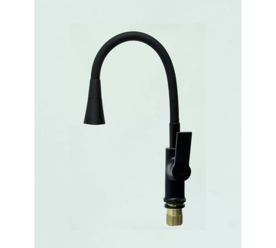 Изображение товара Смеситель для кухни однорычажный ViEiR с гибким изливом, черный/черный V243524-C