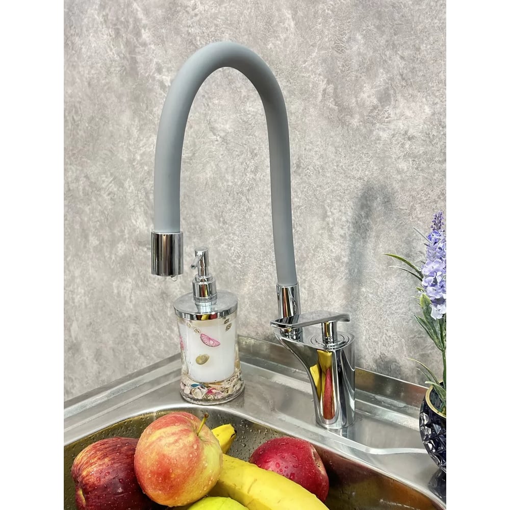 Изображение товара Однорычажный смеситель для кухни ViEiR с гибким изливом и хромированным корпусом