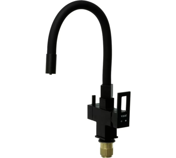 Изображение товара Смеситель для кухни однорычажный ViEiR с гибким шлангом и подключением к фильтру, черный V193521-C