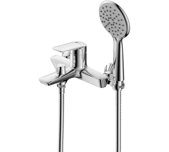 Изображение товара Смеситель для ванны Lemark VERBA с коротким изливом, дивертор с кер. пласт., с аксессуарами, хром LM11414C