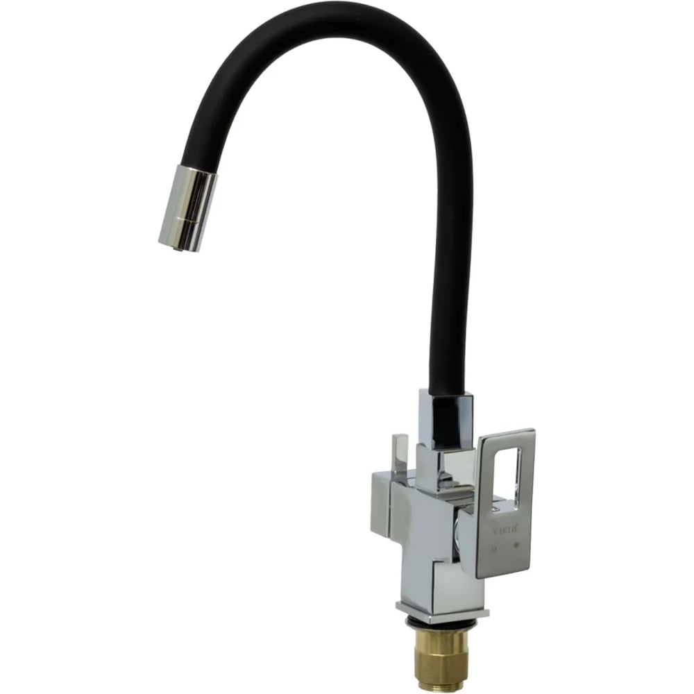 Изображение товара Однорычажный смеситель для кухни ViEiR с гибким шлангом подключением фильтр черный хром