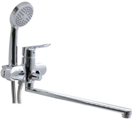 Изображение товара Смеситель для ванны DORON DВ 2127-35L, шаровый, хром, излив 350 мм, лейка 1 режим (1/10) 003350