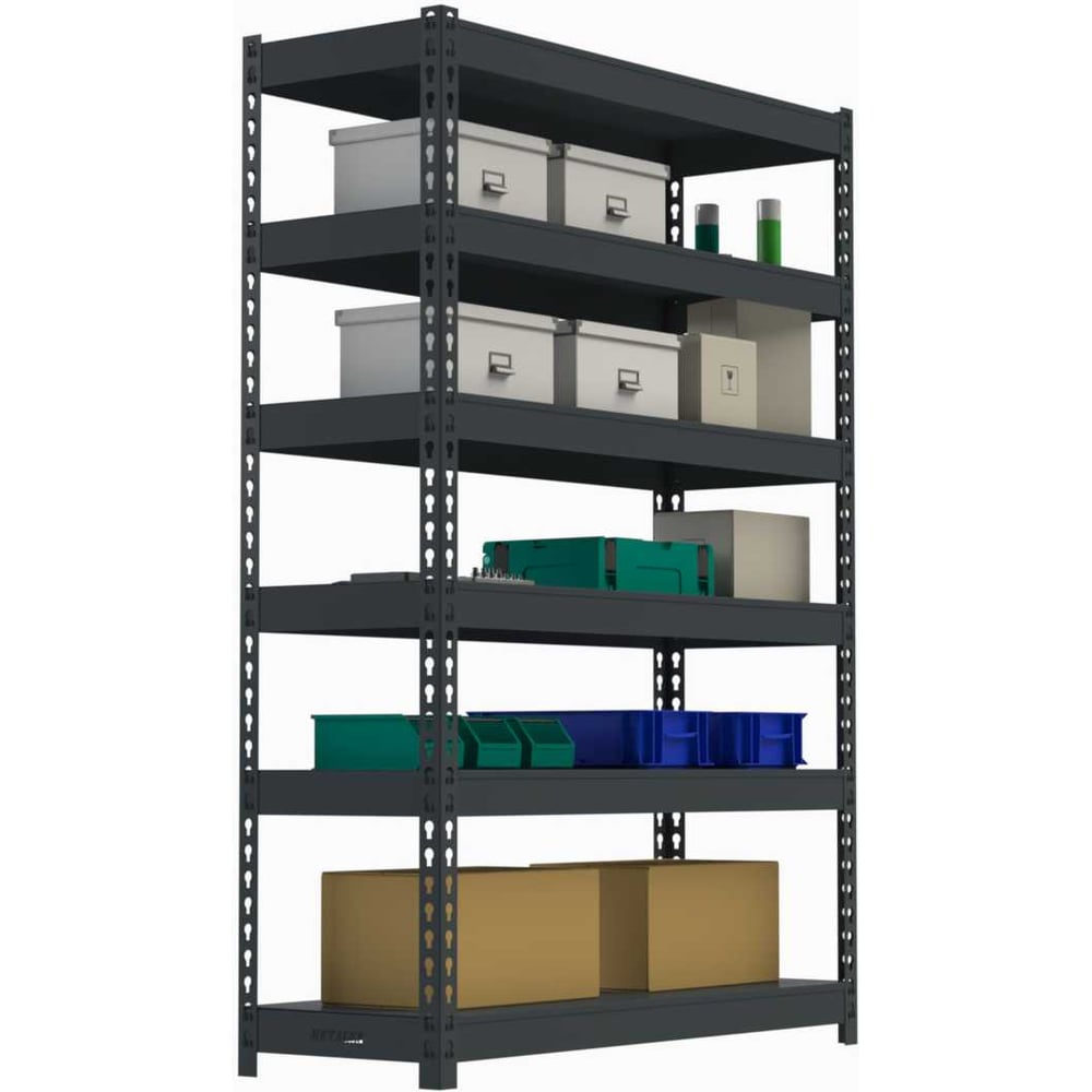 Изображение товара Стеллаж металлический OM Металекс HARD 2200х1600х600 6 полок серый