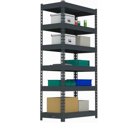 Изображение товара Стеллаж ООО Металекс HARD 2200х1200х600 6 полок (серый) / 106312