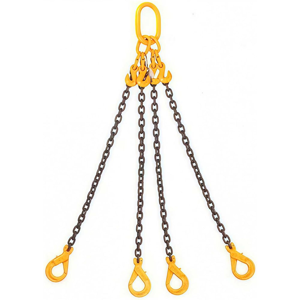 Изображение товара Строп цепной четырехветвевой ПК Такелаж 17т 2м с укоротителями и самозакрывающимися крюками