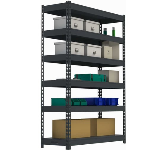 Изображение товара Стеллаж ООО Металекс HARD 2200х1400х600 6 полок (серый) / 106313