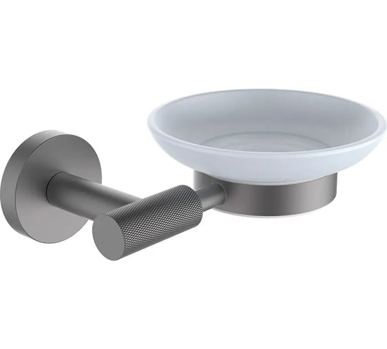 Изображение товара Мыльница VIEIR настенная стеклянная, держатель графит, V5503-G